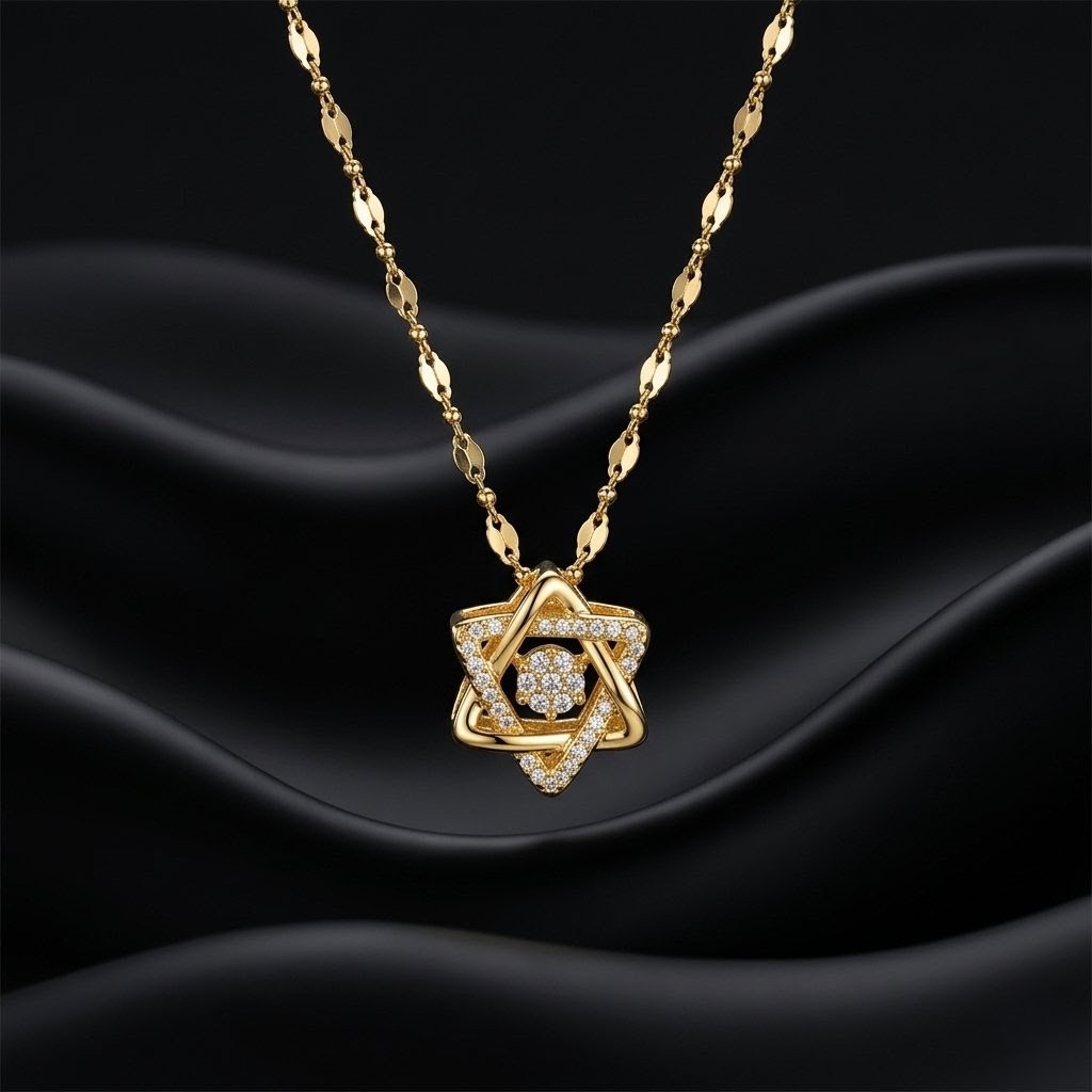 Titanium steel star design necklace 