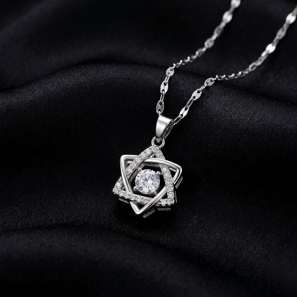 Silver Smart Hexagram Necklace