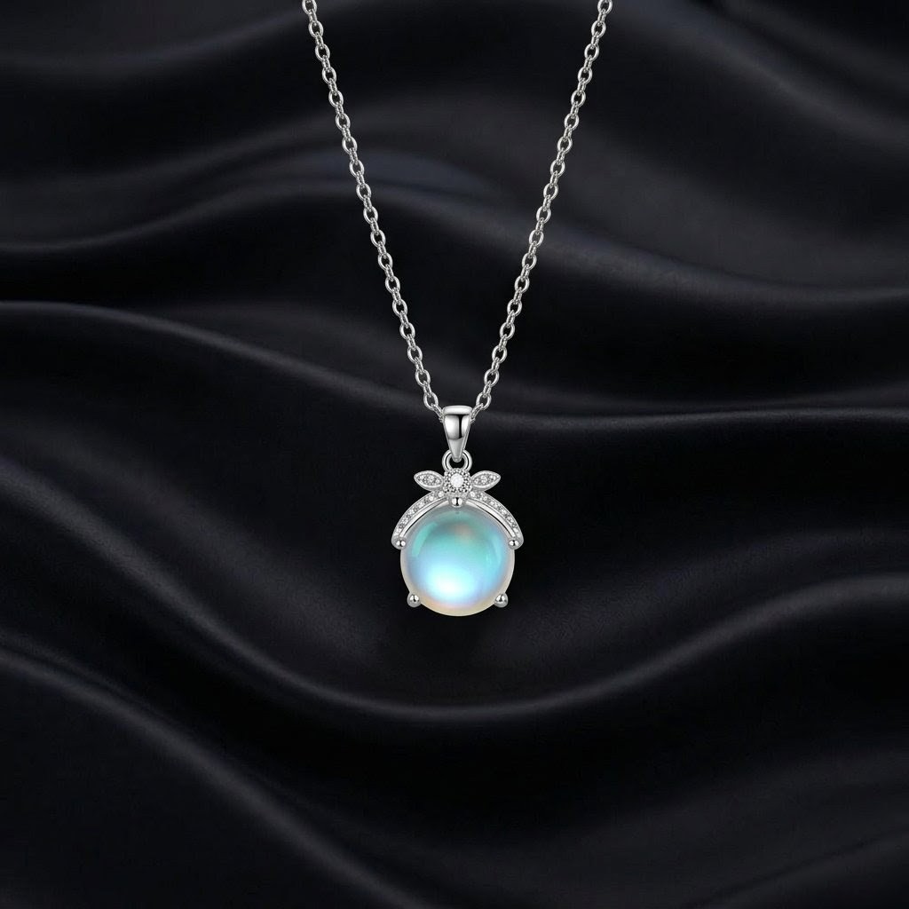 Silver firefly necklace