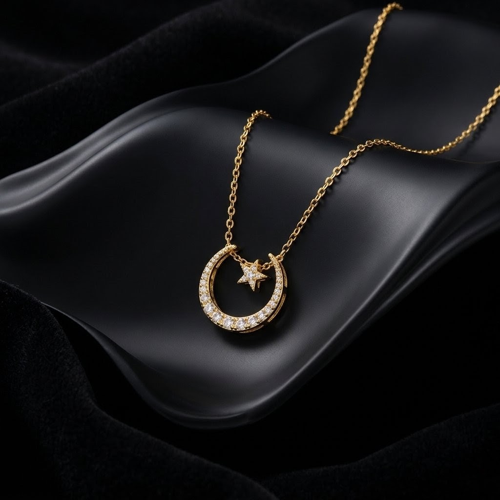 Sun moon stars necklace