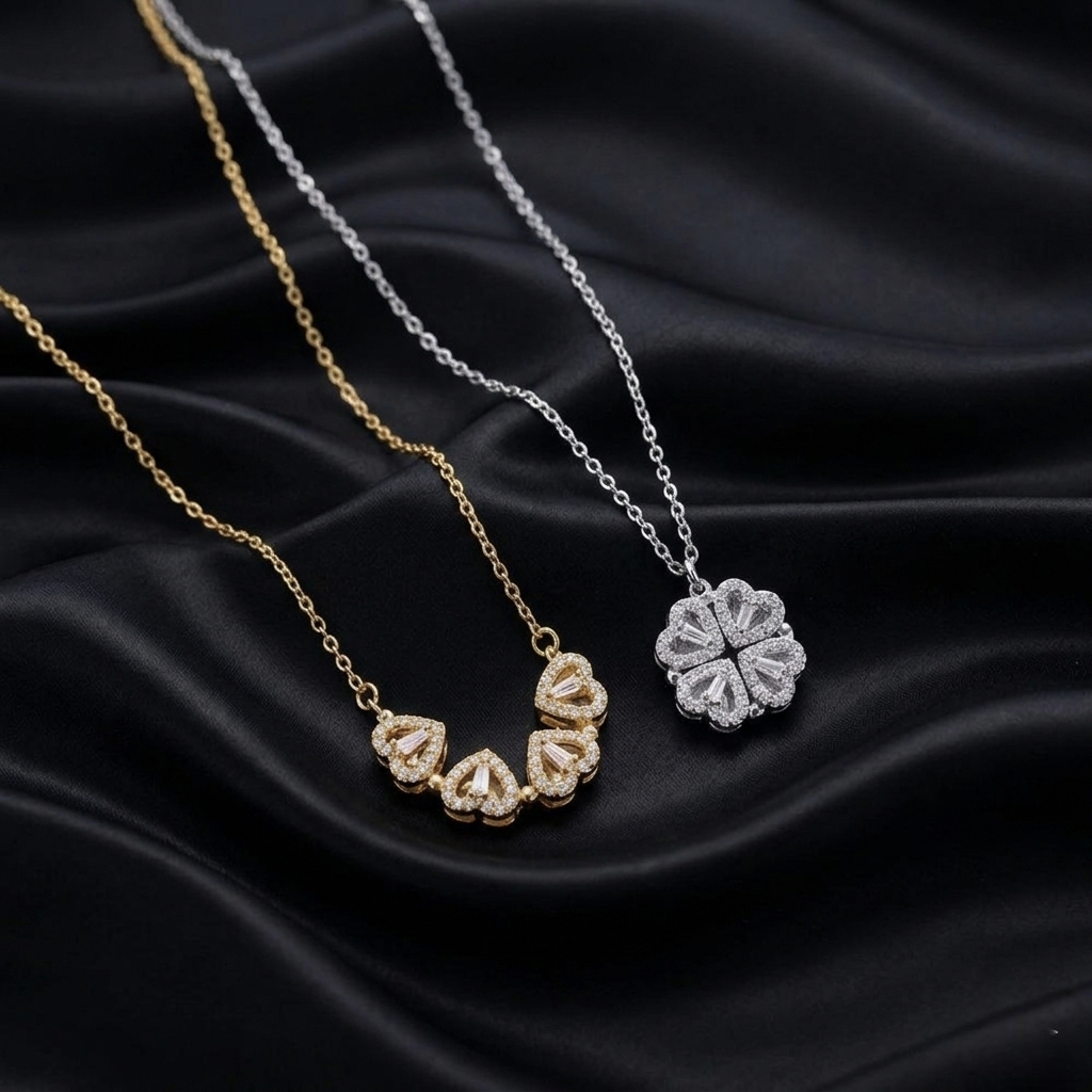  2 in 1 multi-wear (silver) four-leaf clover