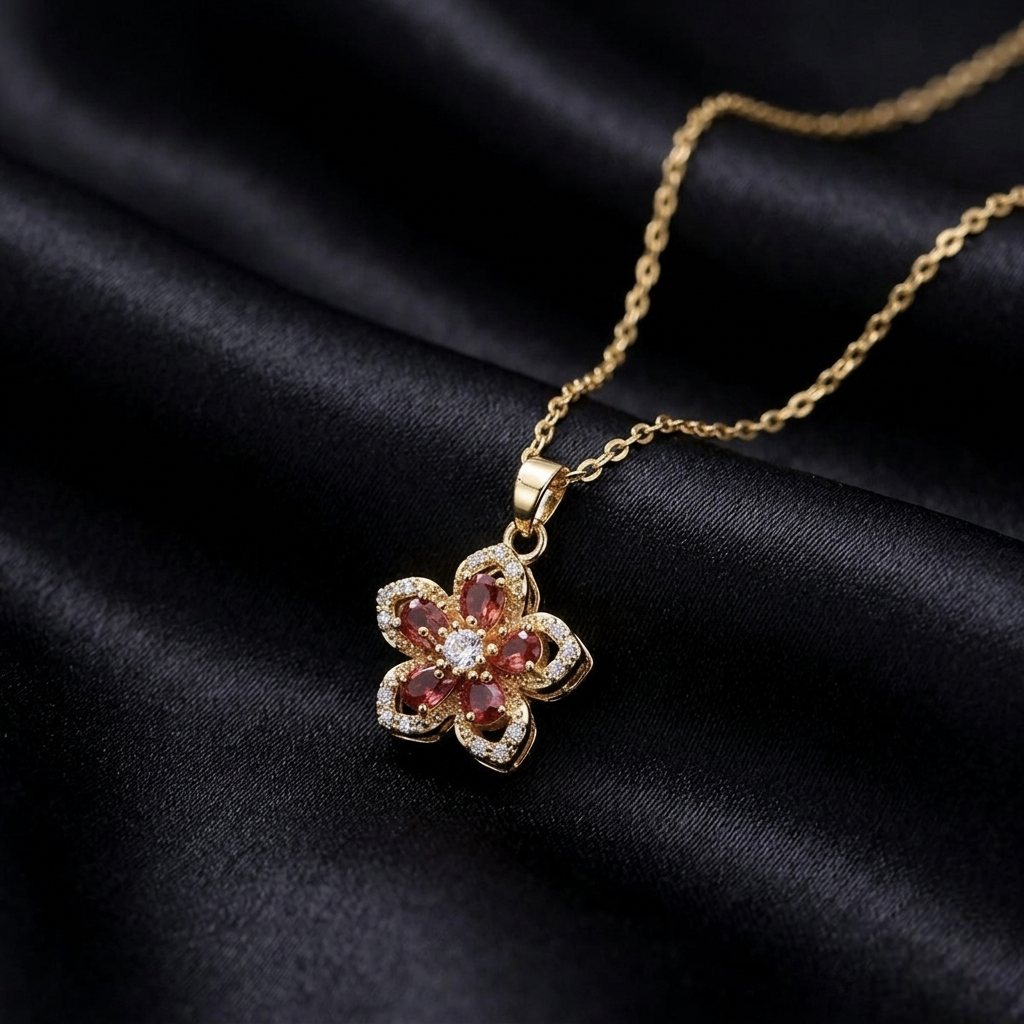 Premium floral red-stone design